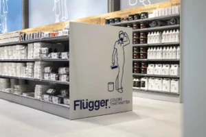 Flügger House figur og logo print